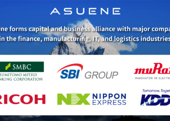 Asuene Inc. has formed capital and business alliance with 6 major companies in the finance, manufacturing, IT, and logistics industries, including Sumitomo Mitsui Banking Corporation