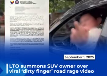 LTO summons SUV owner over viral ‘dirty finger’ road rage incident