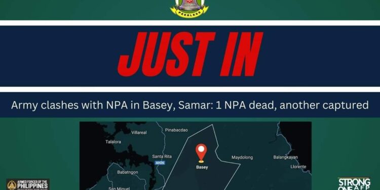 One NPA fighter killed, another captured during clash with Army in Basey Samar