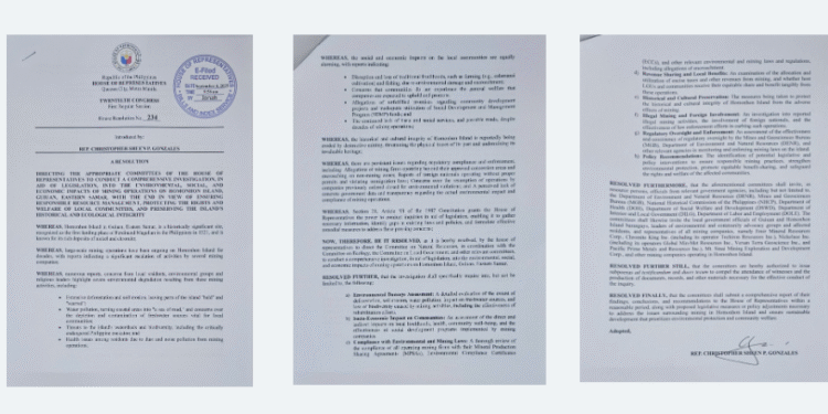 House urged to probe mining threats to historic Homonhon Island