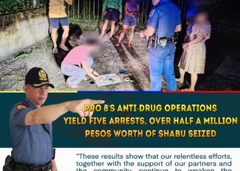 Five arrested, over ₱500K worth of ‘shabu’ seized in Eastern Visayas anti-drug ops