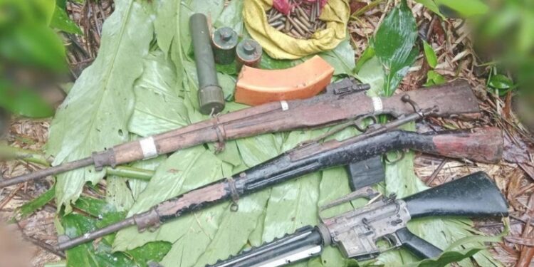 High-powered firearms, explosives recovered from NPA cache in San Jorge, Samar